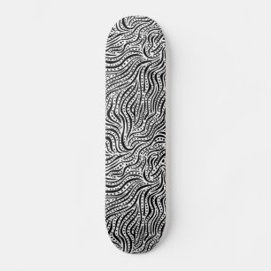 Rörelse på Vatten v2 - Svart på trä Skateboard Bräda 20 Cm
