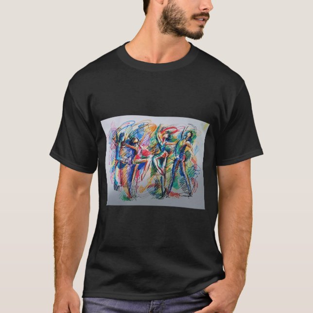 Rörelse rytm Abstrakt Dansar T-Shirt (Framsida)