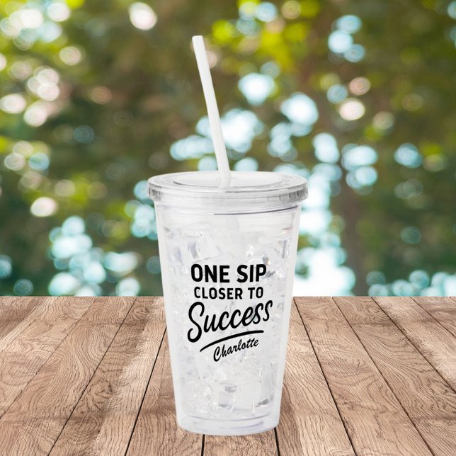 Rörelseframgångsoffert svart take away mugg (Skapare uppladdad)