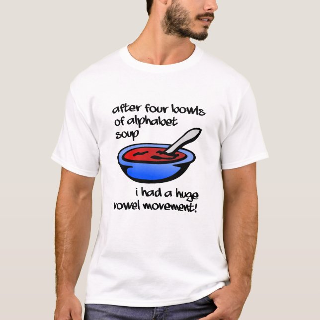 Rörelseglada vokaler Rolig t-shirt (Framsida)