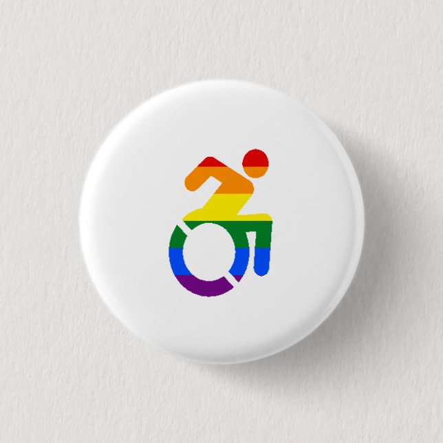 Rörelsehindrad pride - bög knapp (Framsida)