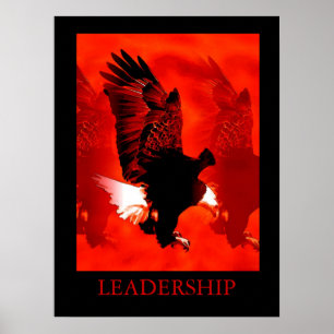 Rörelseledarskap Black Red Eagle Poster