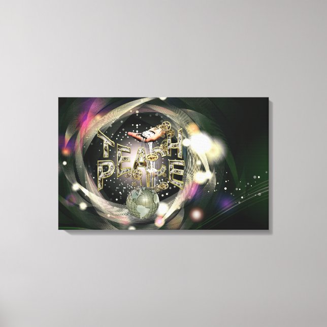 Rörelsen för fred i fred i Teach Canvastryck (Framsida)