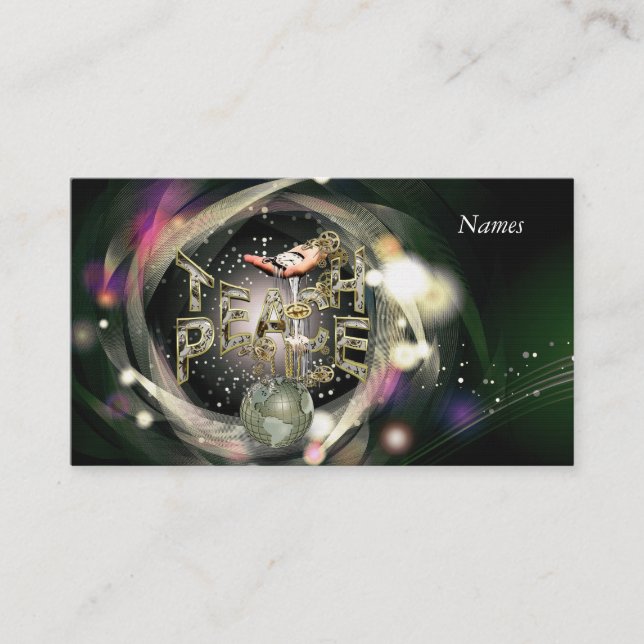 Rörelsen för fred i fred i Teach Visitkort (Framsida)