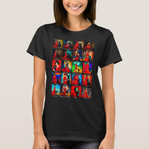 Rörelser Red Dress Black Hund Art T Shirt