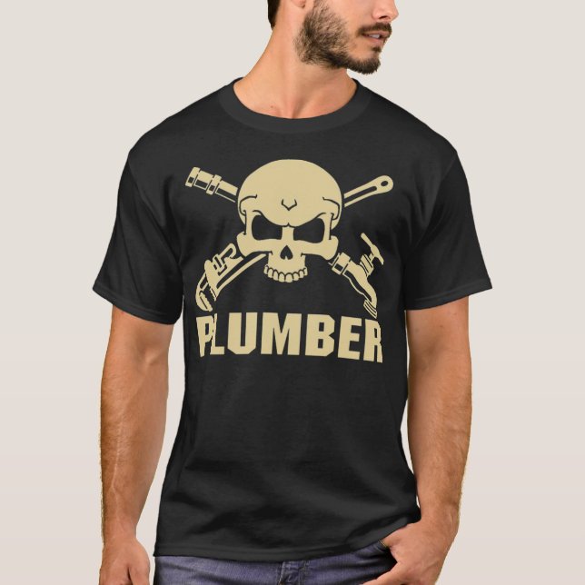 Rörknapp för rörmokare (plumber) t shirt (Framsida)