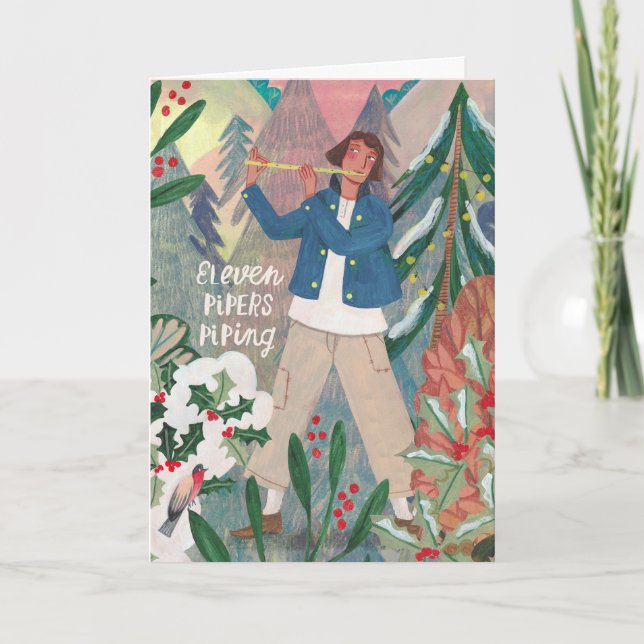 Rörledningar för elva av jultomten, dygnet runt kort (Framsida)