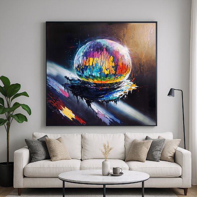 Rörlig Glob - Abstrakt Kosmisk Konststil Poster (Skapare uppladdad)