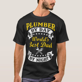 Rörmokare Dag och Världens Bästa Pappa Natt Rolig T Shirt