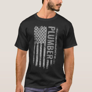 Rörmokare USA Flagga Distressed design T Shirt