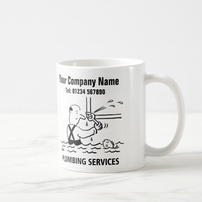 Rörmokarservice Cartoon-mugg Kaffemugg (Höger)