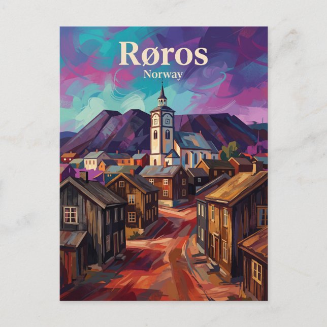 Røros bergstad Norge Vykort (Framsida)