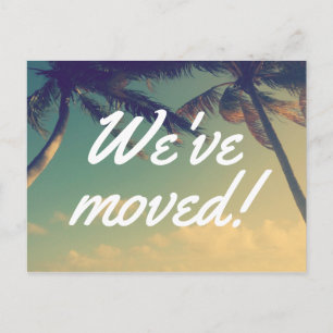 Rörs vykort för palmträdfoto för nytt adress