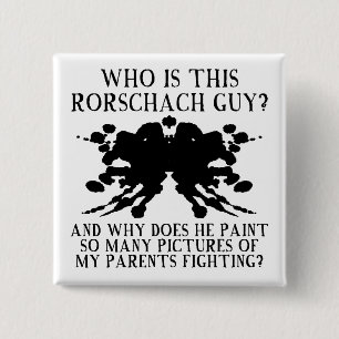 Rorschach Bläckfläckstest Rolig Knapp Märke Pin