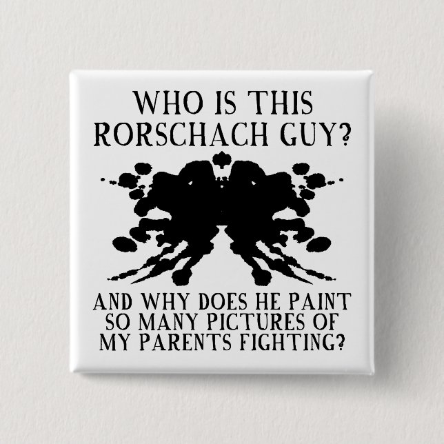 Rorschach Bläckfläckstest Rolig Knapp Märke Pin (Framsida)