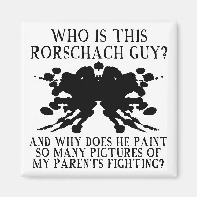 Rorschach Bläckplocktest Roligt Kylskåpsmagnet (Framsidan)
