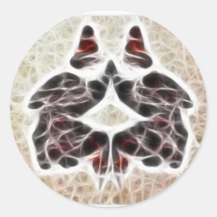 Rorschach Fractal 2 Runt Klistermärke