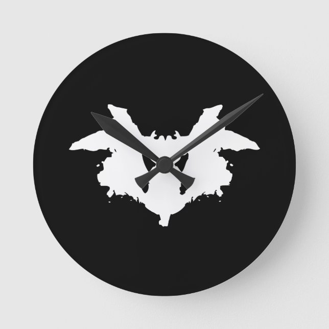 Rorschach Inkblot Rund Klocka (Framsida)