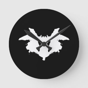Rorschach Inkblot Rund Klocka