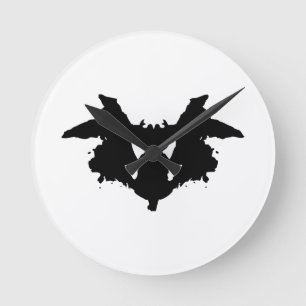 Rorschach Inkblot Rund Klocka