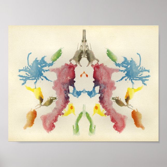Rorschach Inkblot Test Roligt Art Poster (Framsidan)