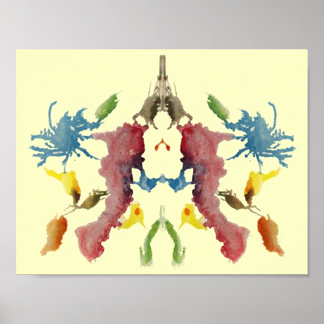 Rorschach Inkblot Test Roligt Art Poster (Framsidan)