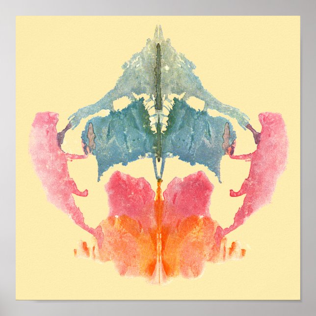 Rorschach Inkblot Test Roligt Art Poster (Framsidan)