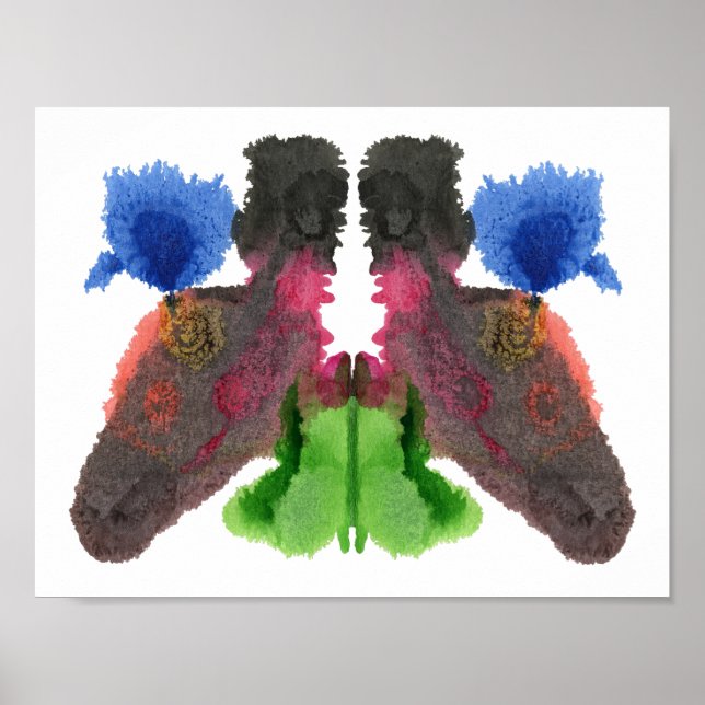 Rorschach Inkblot Test Roligt Art Poster (Framsidan)