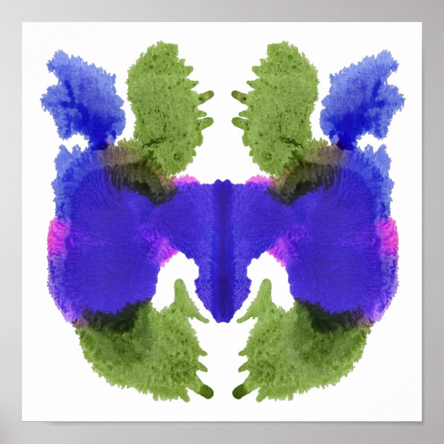 Rorschach Inkblot Test Roligt Art Poster (Framsidan)