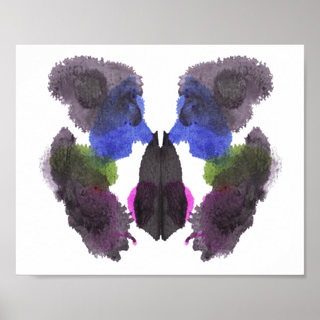 Rorschach Inkblot Test Roligt Art Poster (Framsidan)