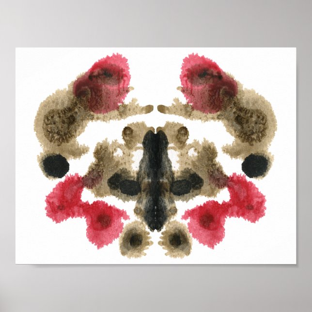 Rorschach Inkblot Test Roligt Art Print Poster (Framsidan)