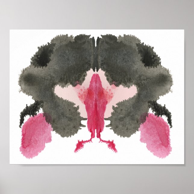 Rorschach Inkblot Test Roligt Art Print Poster (Framsidan)