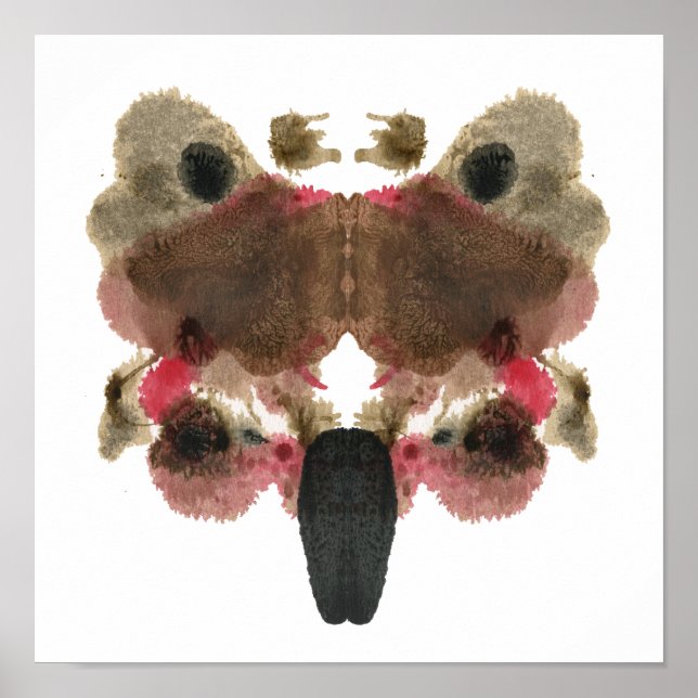 Rorschach Inkblot Test Roligt Art Print Poster (Framsidan)