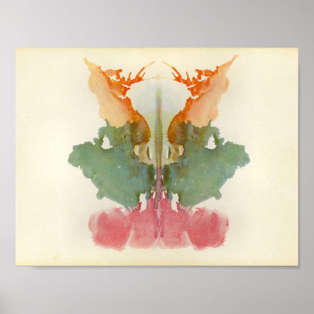 Rorschach Inkblot Test Roligt Art Print Poster (Framsidan)
