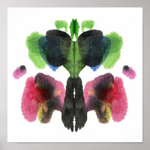 Rorschach Inkblot Test Roligt Art Print Poster