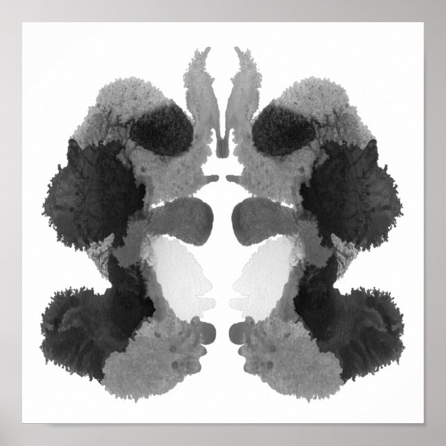 Rorschach Inkblot Test Roligt Art Print Poster (Framsidan)