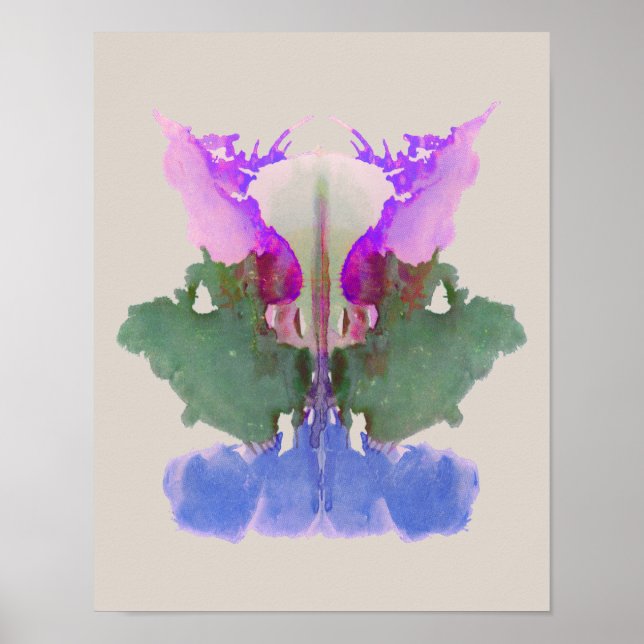 Rorschach Inkblot Test Roligt Art Print Poster (Framsidan)