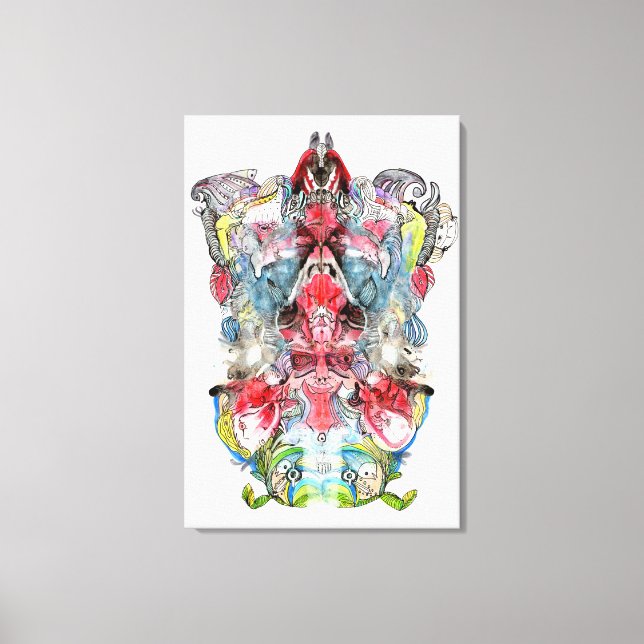 Rorschach Surreal Utsträckt Canvastryck (Framsida)