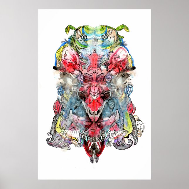 Rorschach Surrealistiskt Utsträckt Canvastryck Poster (Framsidan)