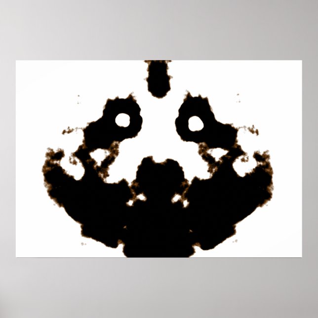Rorschach test av ett Bläck-kort på vitt Poster (Framsidan)