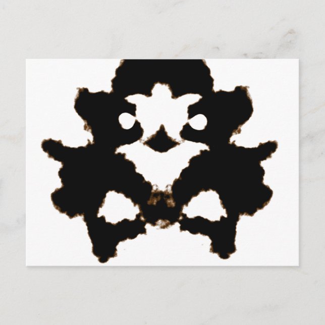Rorschach test av ett Bläck-kort Vykort (Framsida)