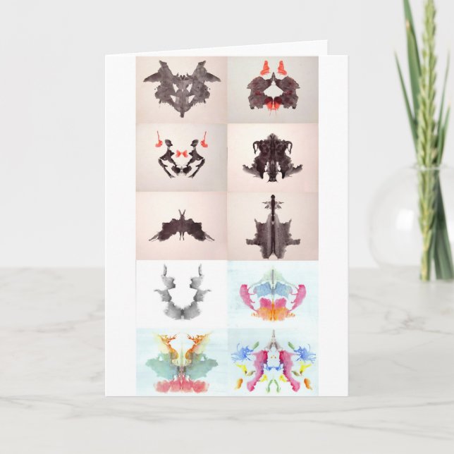 Rorschach Test Bläck blockerar alla 10 Tallrikar 1 Kort (Framsida)