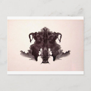 Rorschach test Bläck Blots Plat 4 Animaliskt hud Vykort