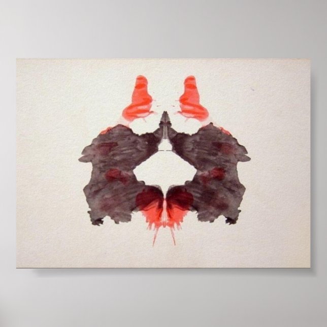 Rorschach Test Bläck Blots Plate 2 Poster (Framsidan)