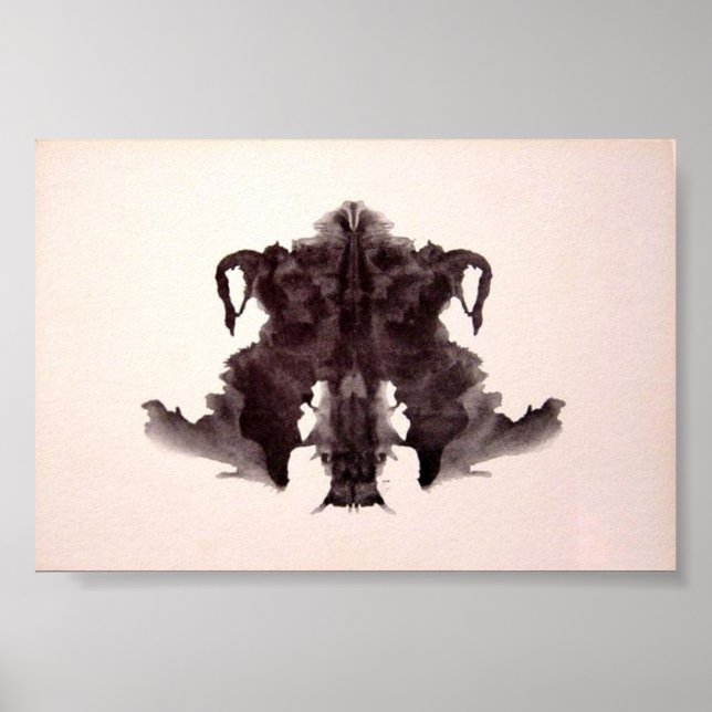 Rorschach Test Bläck Blots Plate 4 Poster (Framsidan)