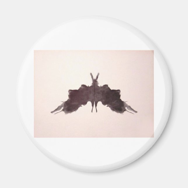 Rorschach Test Bläck Blots Plate 5 Fladdermus Moth Magnet (Framsidan)