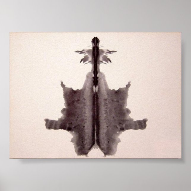 Rorschach Test Bläck Blots Plate 6 Poster (Framsidan)