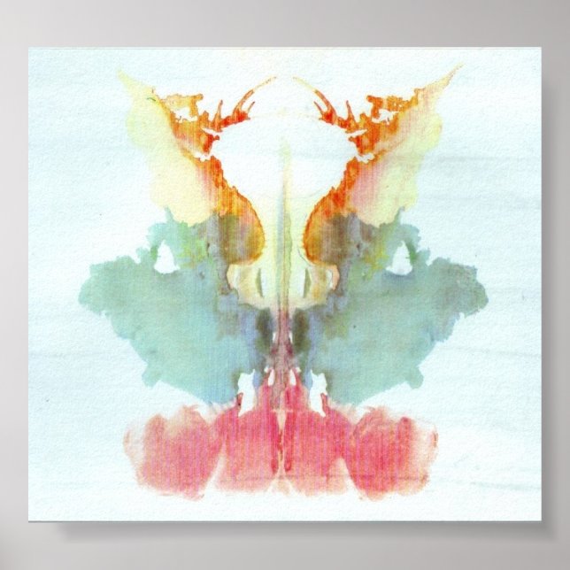 Rorschach Test Bläck Blots Plate 9 Poster (Framsidan)