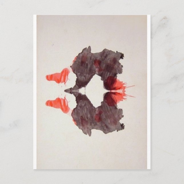 Rorschach Test Bläck blots Plats 2 två människor Vykort (Framsida)