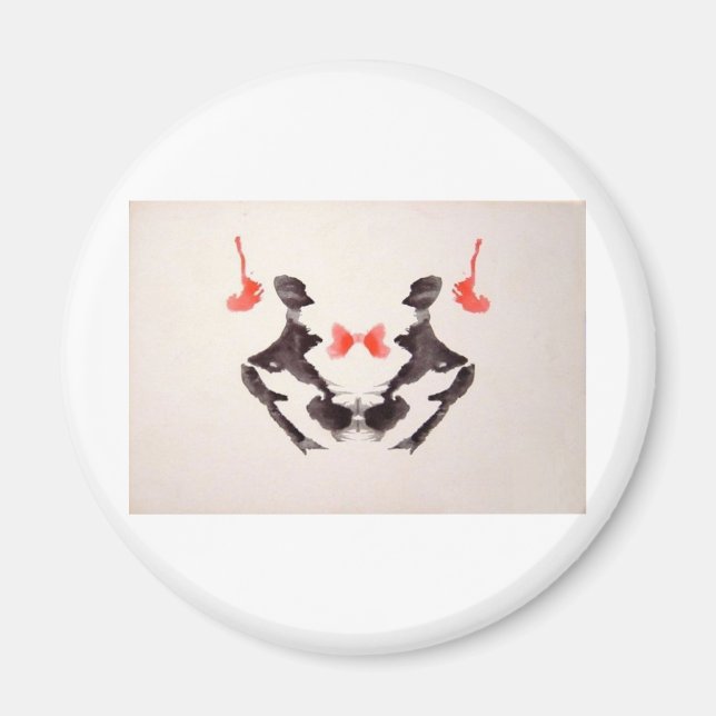 Rorschach Test Bläck blots Plats 3 två människor Magnet (Framsidan)